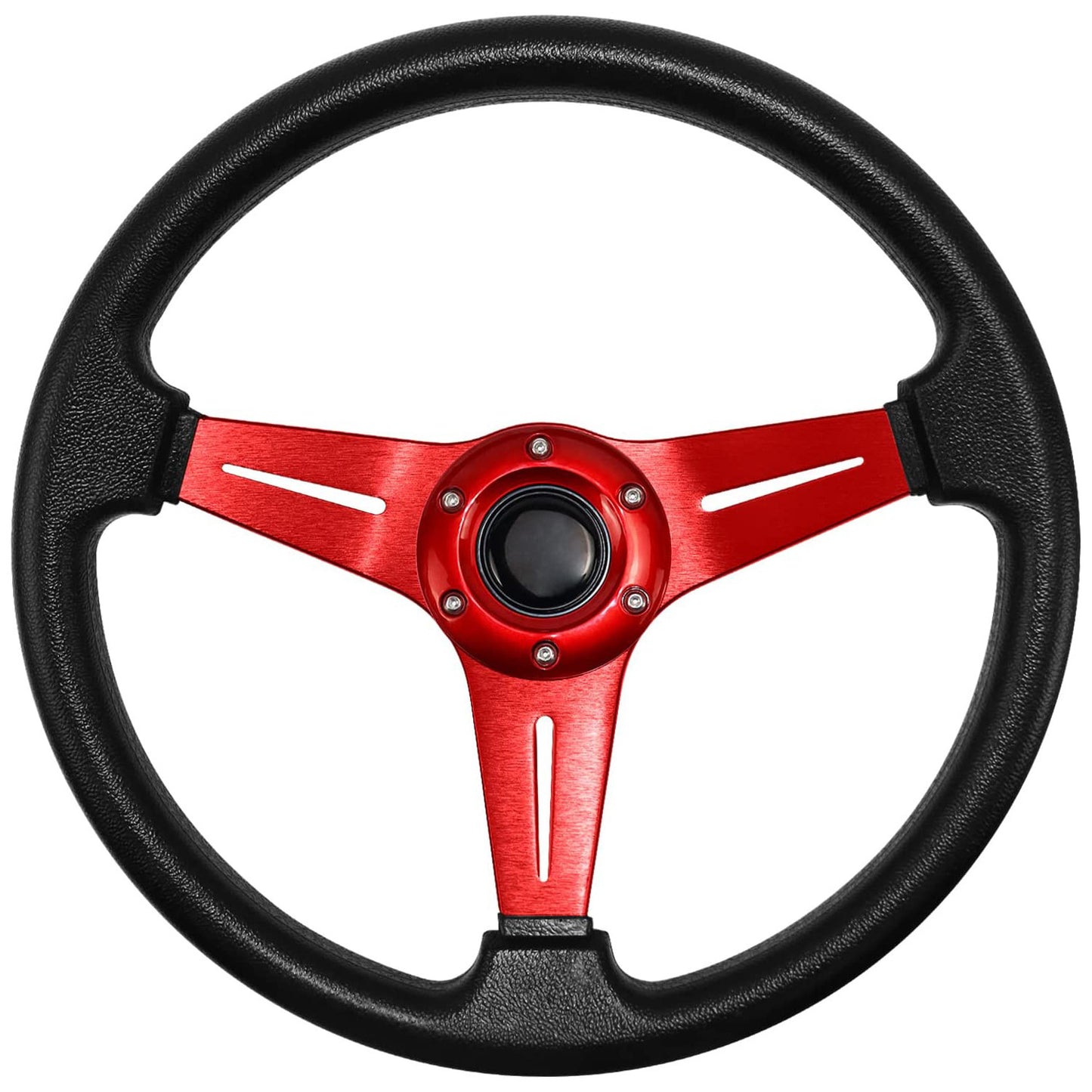 Adecuado para volante modificado universal de coche de 14 pulgadas de cuero PU