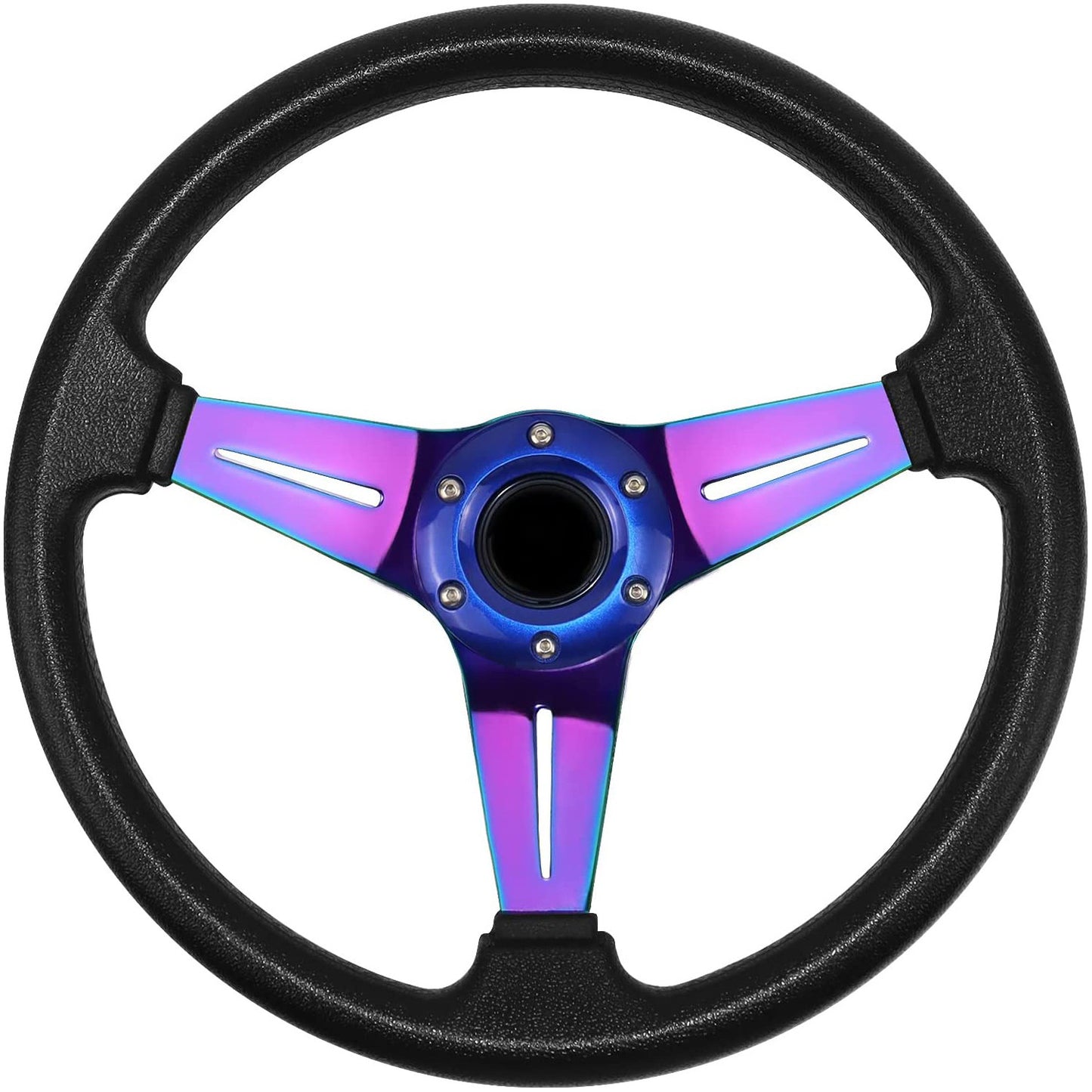 Adecuado para volante modificado universal de coche de 14 pulgadas de cuero PU