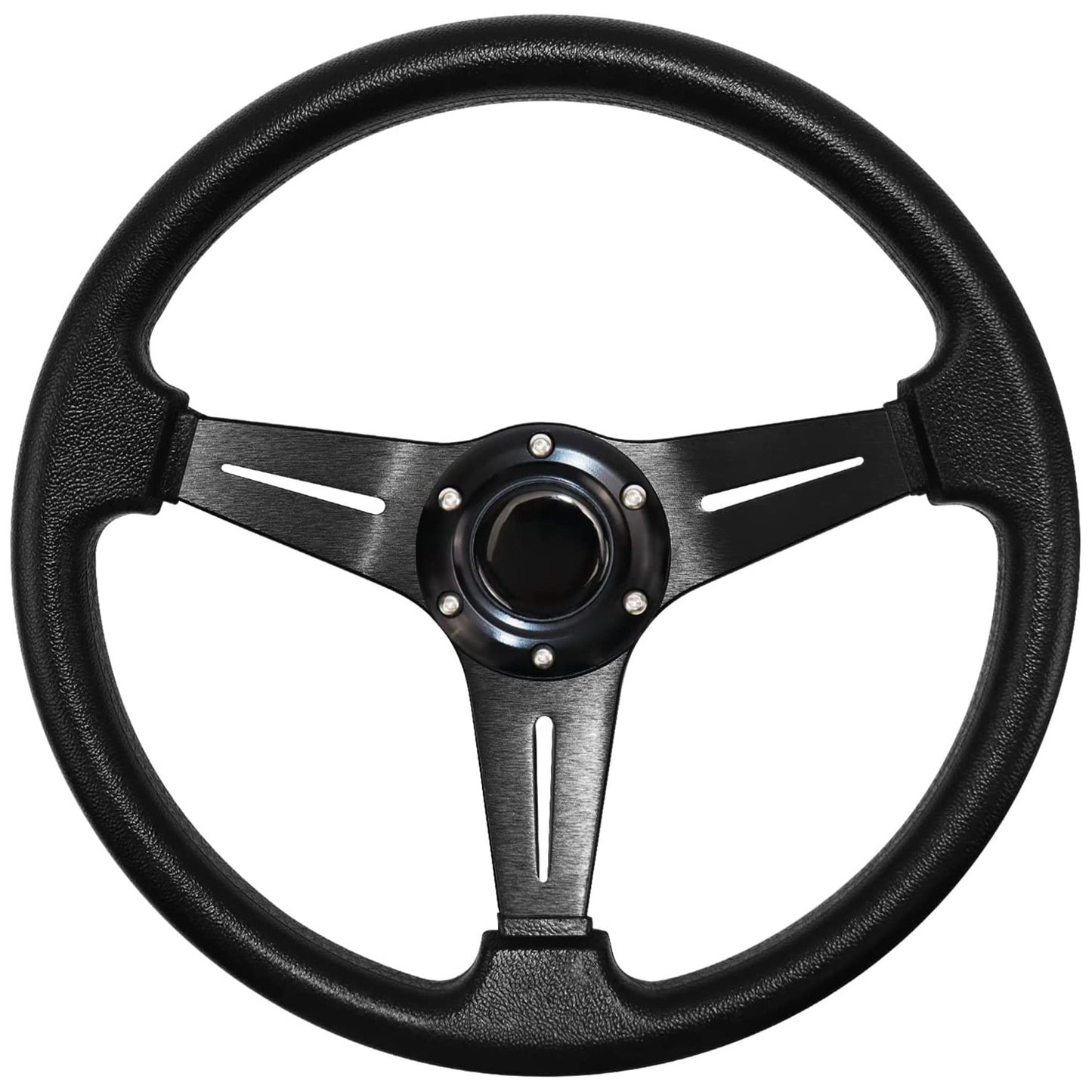 Adecuado para volante modificado universal de coche de 14 pulgadas de cuero PU